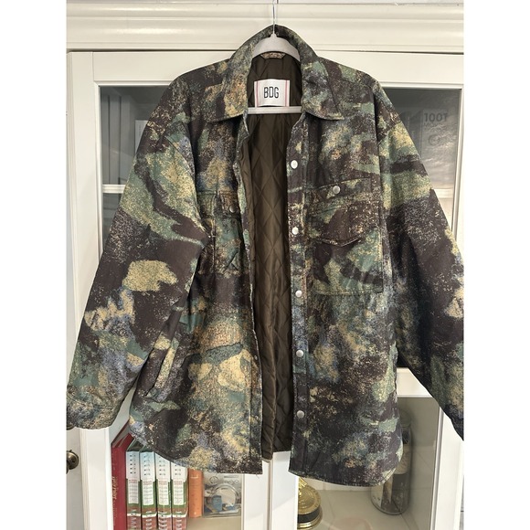 BDG urban Outfitters MENS Ripstop Filled Shirt Camo Jacket Size Large - Picture 2 of 4